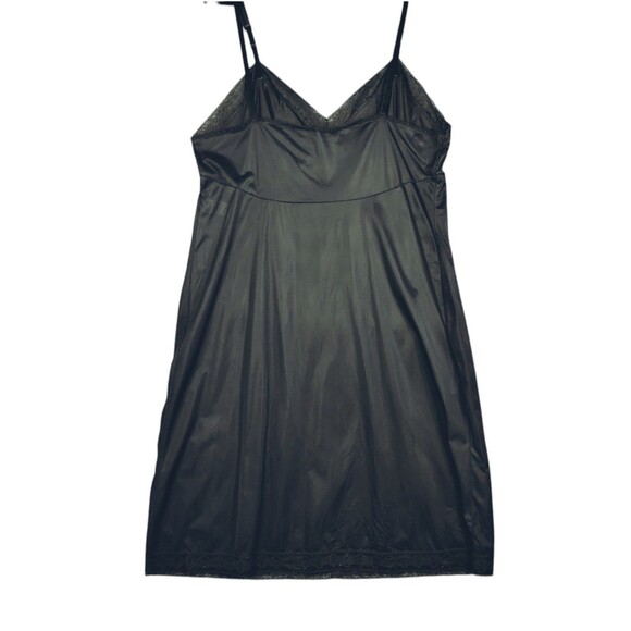 Vanity Fair Full Slip Dress Women 36 Black Lace Adjustable Straps Knee Length - Picture 4 of 7